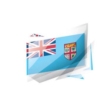 Fiji bayrak, beyaz bir arka plan üzerinde vektör çizim