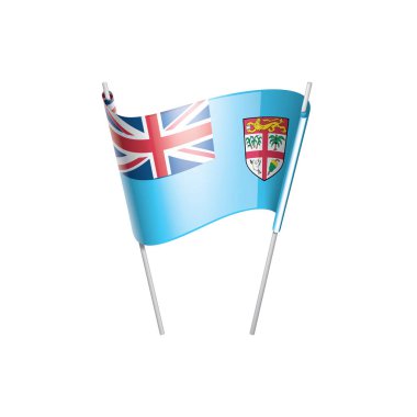 Fiji bayrak, beyaz bir arka plan üzerinde vektör çizim