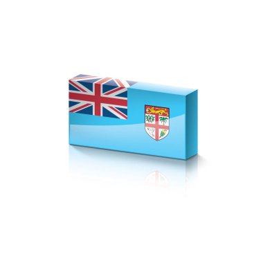 Fiji bayrak, beyaz bir arka plan üzerinde vektör çizim