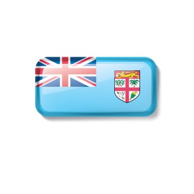 Fiji bayrak, beyaz bir arka plan üzerinde vektör çizim