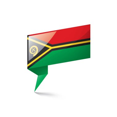 Vanuatu bayrağı, beyaz arkaplanda vektör çizimi