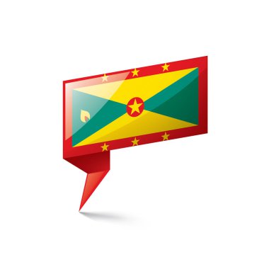 Grenada bayrağı, beyaz bir arka plan üzerinde vektör çizim