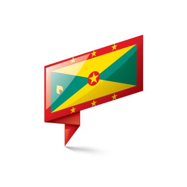 Grenada bayrağı, beyaz bir arka plan üzerinde vektör çizim