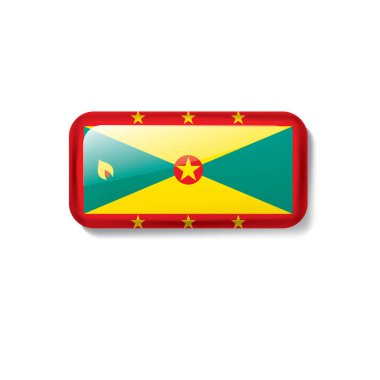 Grenada bayrağı, beyaz bir arka plan üzerinde vektör çizim