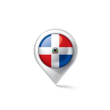 Dominicana bayrağı, beyaz bir arka plan üzerinde vektör çizim