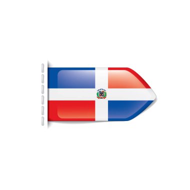 Dominicana bayrağı, beyaz bir arka plan üzerinde vektör çizim