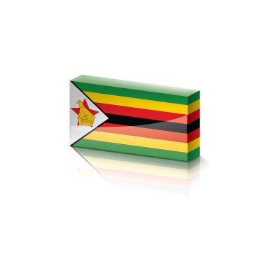 Zimbabwe bayrağı, beyaz arkaplanda vektör illüstrasyonu