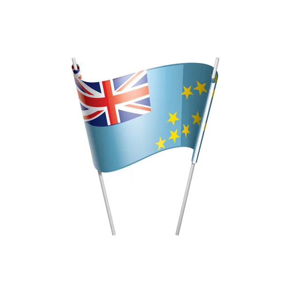 Bandera de Tuvalu, ilustración vectorial sobre fondo blanco — Archivo Imágenes Vectoriales