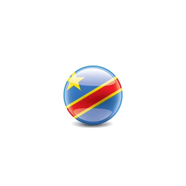 Democratische Republiek Congo vlag, vector illustratie op een witte achtergrond — Stockvector