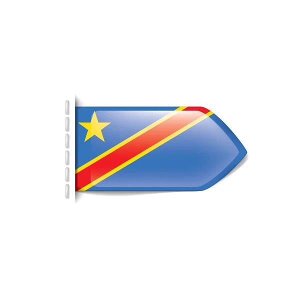 Drapeau de la République démocratique du Congo, illustration vectorielle sur fond blanc — Image vectorielle