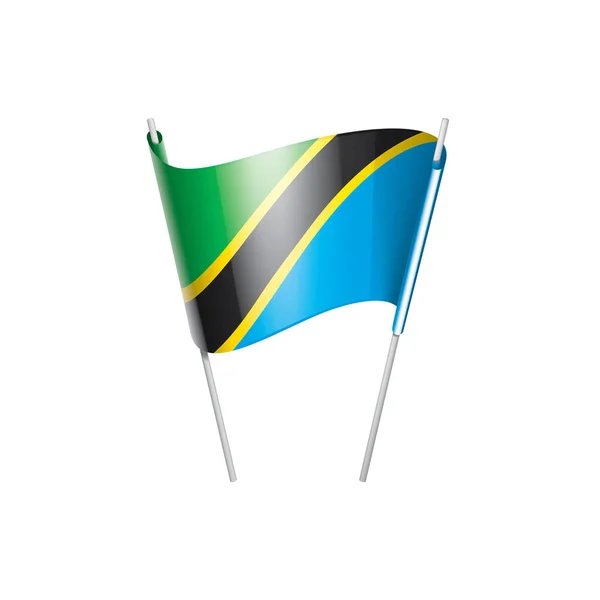 Tanzania flagga, vektorillustration på vit bakgrund — Stock vektor