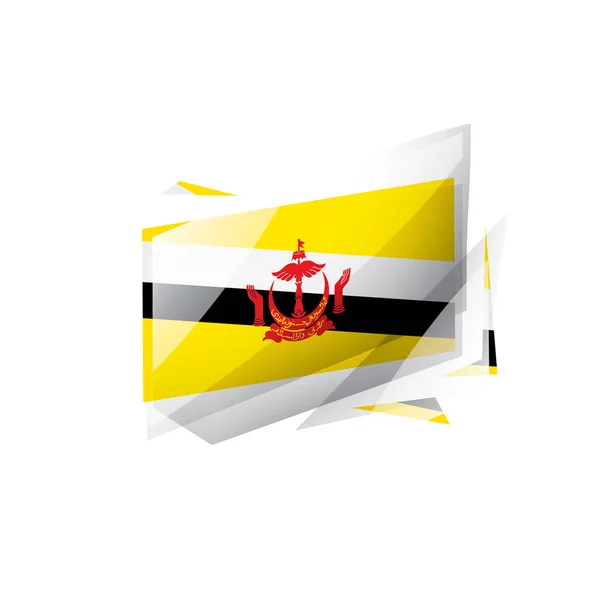 Drapeau Brunei, illustration vectorielle sur fond blanc — Image vectorielle