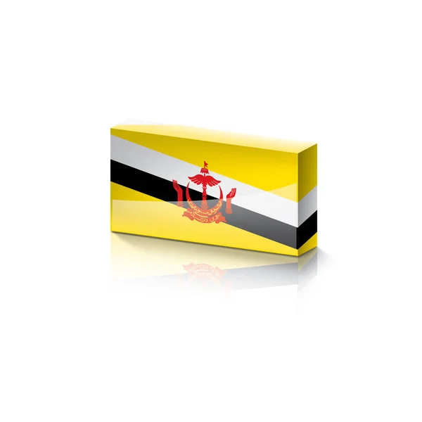 Bendera Nasional Brunei Ilustrasi Vektor Pada Latar Belakang Putih - Stok Vektor