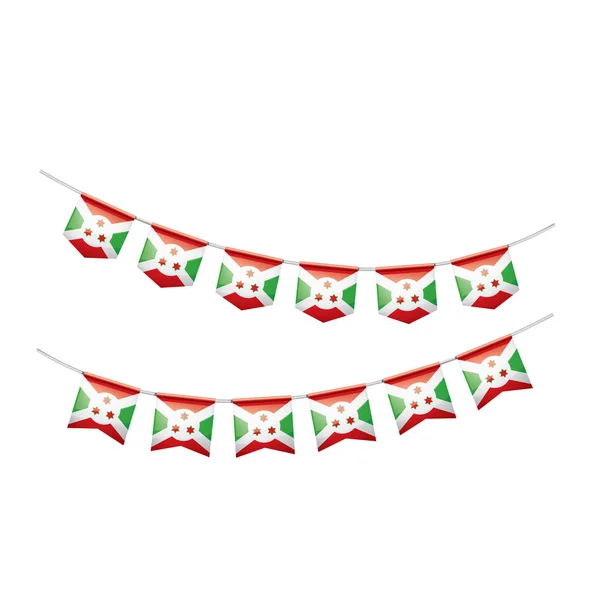 Drapeau du Burundi, illustration vectorielle sur fond blanc — Image vectorielle