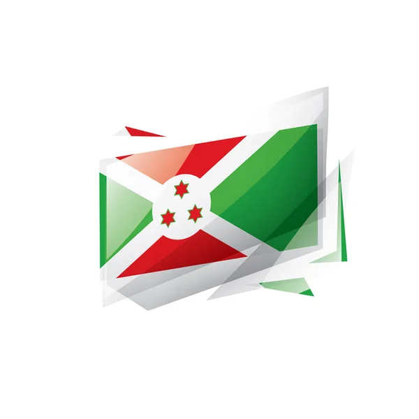 Bandera de Burundi, ilustración vectorial sobre fondo blanco — Vector de stock