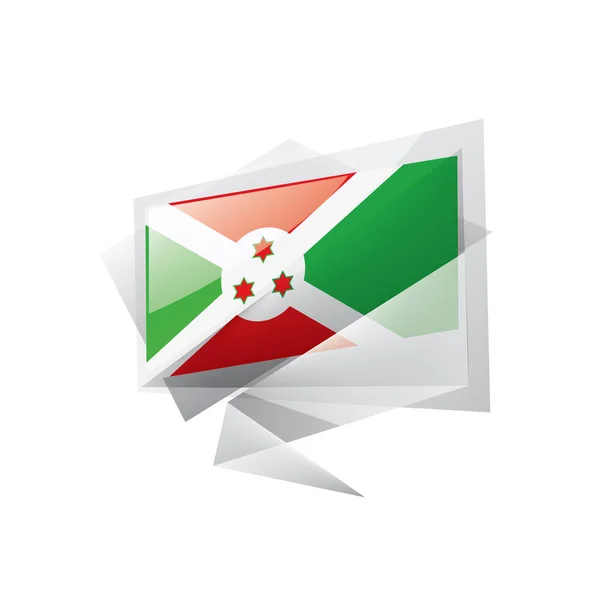 Bandera de Burundi, ilustración vectorial sobre fondo blanco — Vector de stock