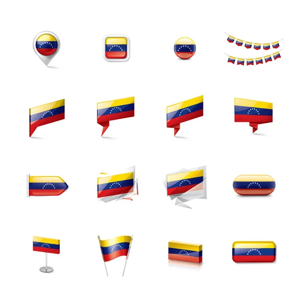Venezuela bandiera, illustrazione vettoriale su sfondo bianco — Vettoriale Stock