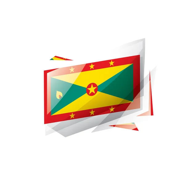Grenada flagga, vektorillustration på vit bakgrund — Stock vektor