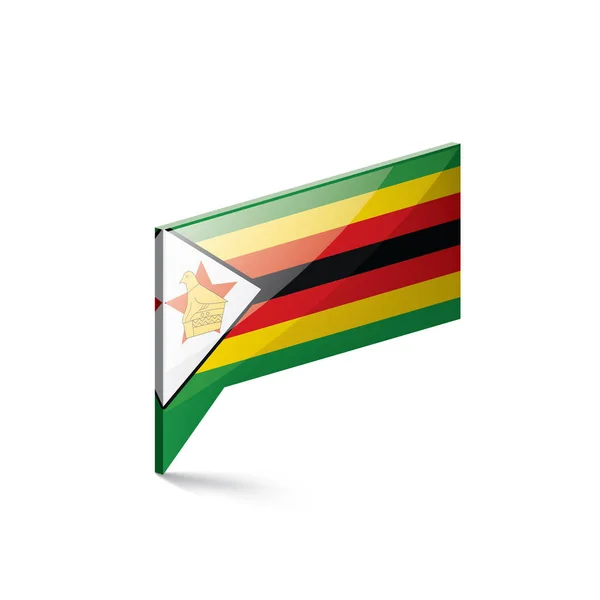 Bandera de Zimbabue, ilustración vectorial sobre fondo blanco — Archivo Imágenes Vectoriales