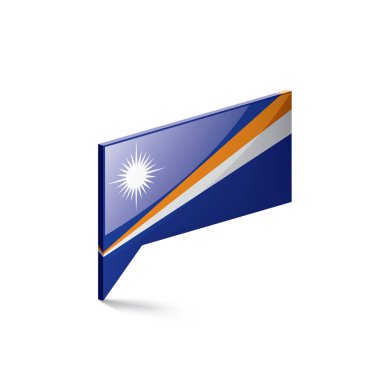 Marshall Adaları bayrağı, beyaz arkaplanda vektör illüstrasyonu