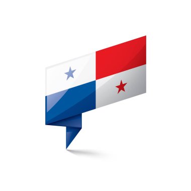 Panama bayrak, beyaz bir arka plan üzerinde vektör çizim