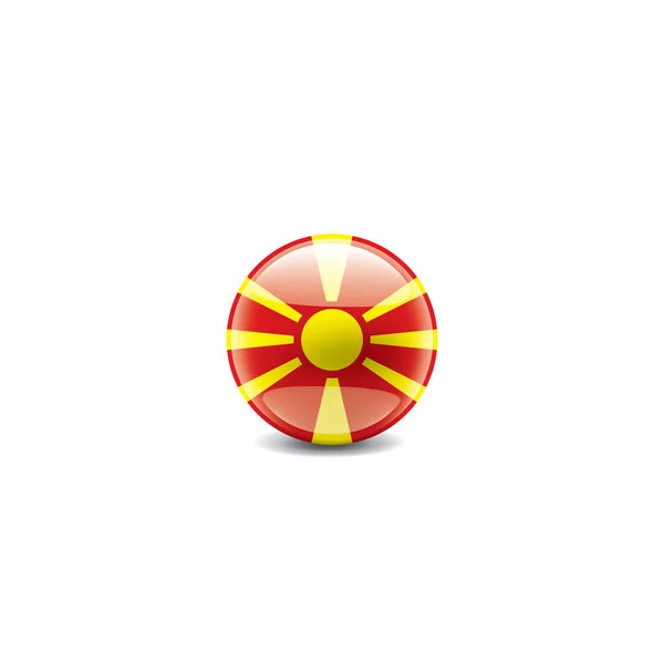 Makedonien flagga, vektor illustration på en vit bakgrund — Stock vektor