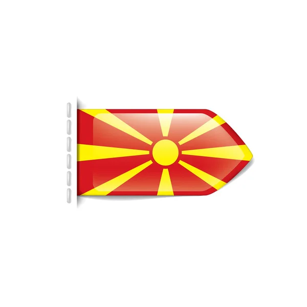 Drapeau de Macédoine, illustration vectorielle sur fond blanc — Image vectorielle