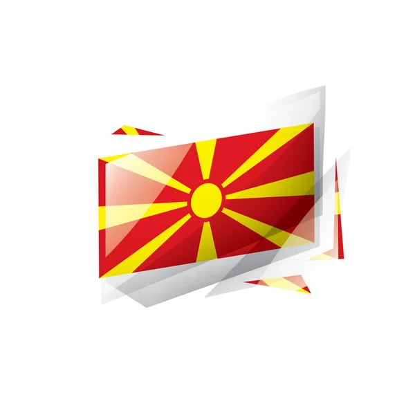 Bandera de Macedonia, ilustración vectorial sobre fondo blanco — Archivo Imágenes Vectoriales