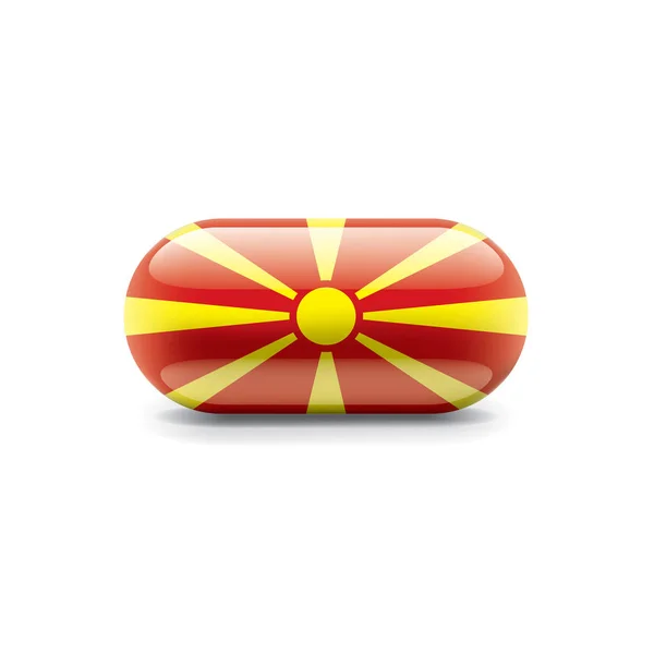 Σημαία πΓΔΜ, διανυσματική απεικόνιση σε λευκό φόντο — Διανυσματικό Αρχείο