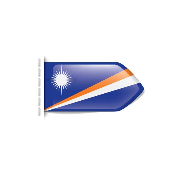 Marshall Islands Bandiera Nazionale Illustrazione Vettoriale Sfondo Bianco — Vettoriale Stock