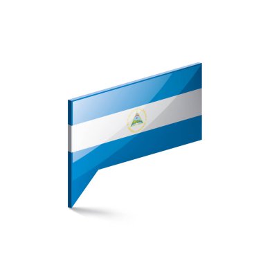 Nikaragua bayrağı, beyaz bir arka plan üzerinde vektör çizim