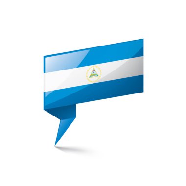 Nikaragua bayrağı, beyaz bir arka plan üzerinde vektör çizim