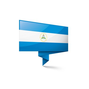 Nikaragua bayrağı, beyaz bir arka plan üzerinde vektör çizim