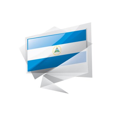 Nikaragua bayrağı, beyaz bir arka plan üzerinde vektör çizim