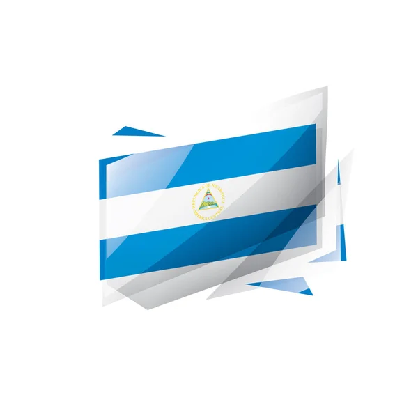 Nicaragua zászló, egy fehér háttér vektor illusztráció — Stock Vector