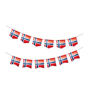 Norveç bayrağı, beyaz bir arka plan üzerinde vektör çizim