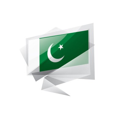 Pakistan bayrağı, beyaz arkaplanda vektör illüstrasyonu