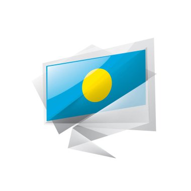 Palau bayrak, beyaz bir arka plan üzerinde vektör çizim