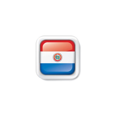 Paraguay bayrak, beyaz bir arka plan üzerinde vektör çizim