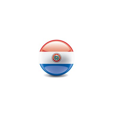 Paraguay bayrak, beyaz bir arka plan üzerinde vektör çizim
