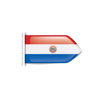 Paraguay bayrak, beyaz bir arka plan üzerinde vektör çizim