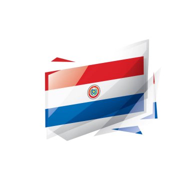 Paraguay bayrak, beyaz bir arka plan üzerinde vektör çizim