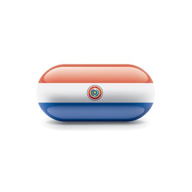 Paraguay bayrak, beyaz bir arka plan üzerinde vektör çizim