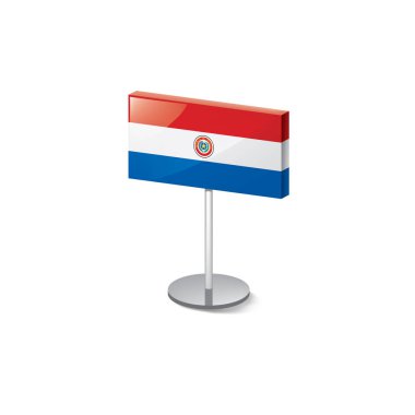 Paraguay bayrak, beyaz bir arka plan üzerinde vektör çizim