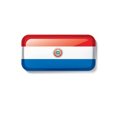 Paraguay bayrak, beyaz bir arka plan üzerinde vektör çizim
