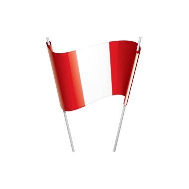 Peru bayrağı, beyaz bir arka plan üzerinde vektör çizim