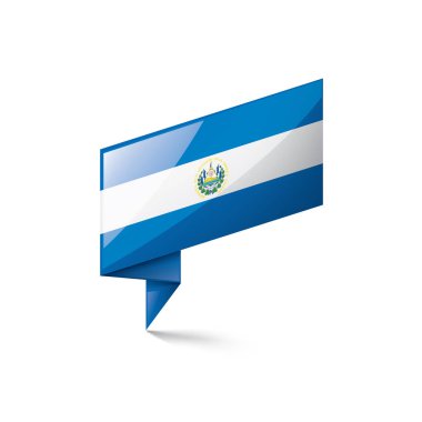 Salvador bayrağı, beyaz arkaplanda vektör çizimi