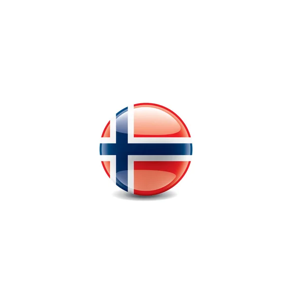 Norway National Flag Vector Illustration White Background — Stock Vector