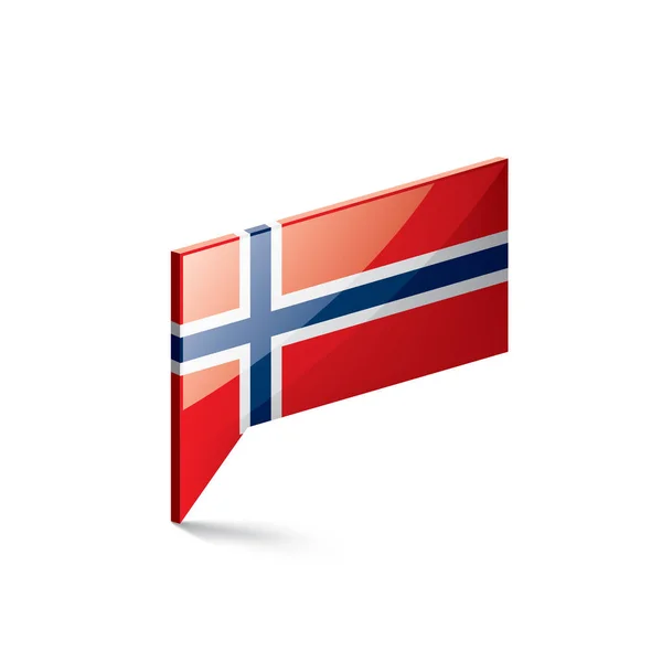 Bandera de Noruega, ilustración vectorial sobre fondo blanco — Archivo Imágenes Vectoriales