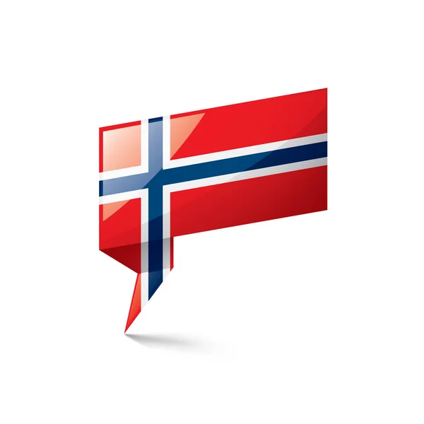 Bandeira da Noruega, ilustração vetorial sobre um fundo branco — Vetor de Stock